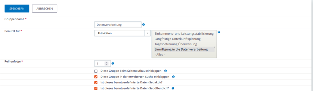 Screenshot: Benutzerdefiniertes Feld anlegen