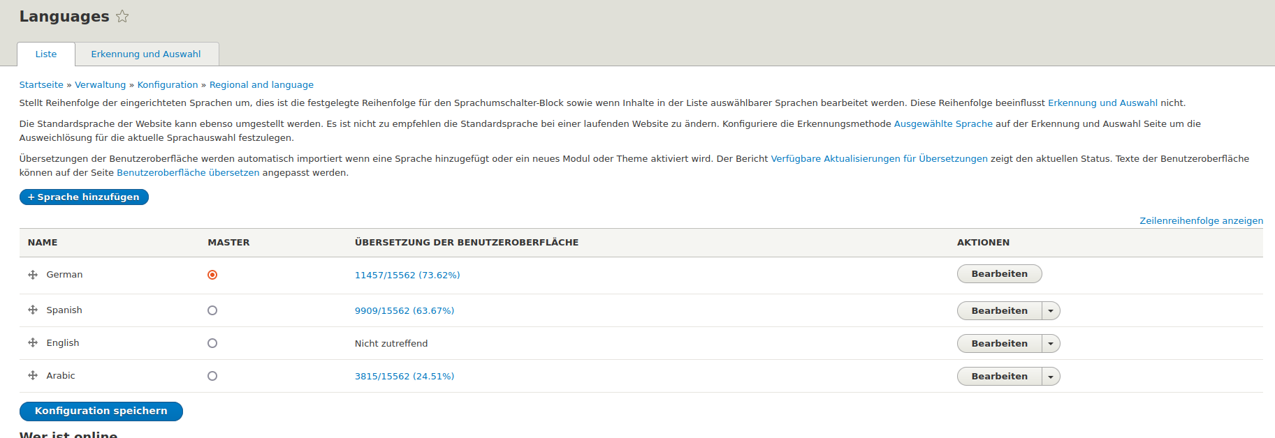 Screenshot Drupal Sprachauswahl